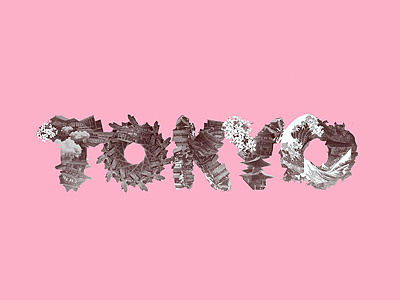 Tokyo city font generative illustration pink tokyo typography