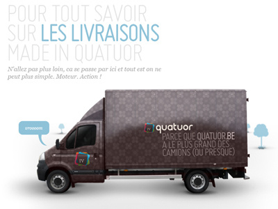 Quatuor delivery brown delivery epic epic agency furniture quatuor truck