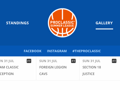 the pro classic gallery page basketball development digital art direction ui user interface