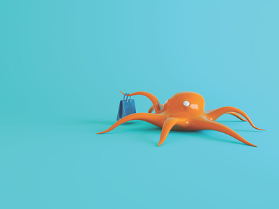 Shopping Octopus 3d octane octopus shopping