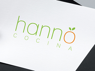 Hanno Cocina Logo green leaf lime logo minimalist orange