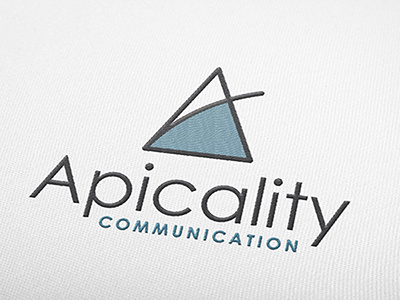 Apicality Communication Logo blue branding gray logo logo design minimalist modern mountain sans serif