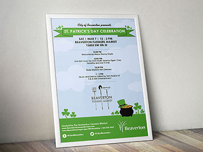 St. Patrick's Day Celebration Poster advertisement blue clover event green poster print design sky st. patricks day