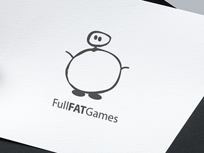 Full Fat Games branding character gray logo logo design mascot minimalist