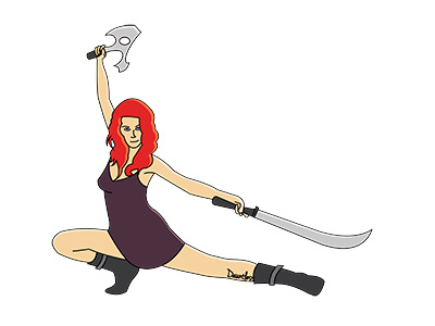 Dauntless cartoon character dauntless girl redhead serenity sword weapons woman