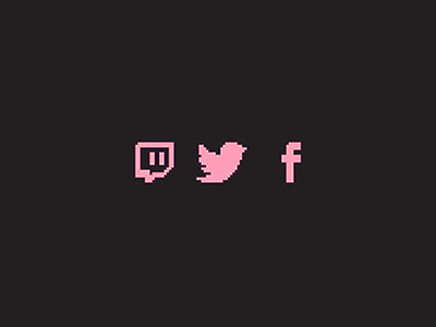 8-Bit Social Icons 8 bit facebook pink social icons social media twitch twitter web