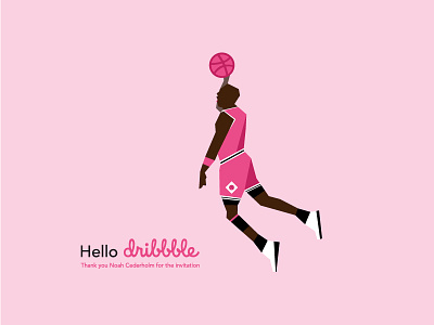 Hello Dribbble! basketball debut first shot illustrator mj