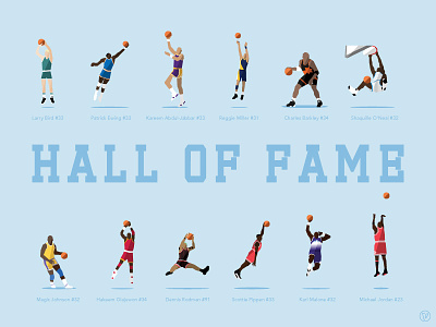 Hall of Fame all stars basketball hall of fame illustration nba