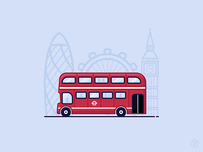 London Bus bus double decker illustration illustrator london united kingdom