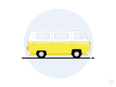 VW Kombi #1 illustrator kombi van volkswagen vw yellow