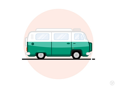 VW Kombi #2 green illustrator kombi van volkswagen vw