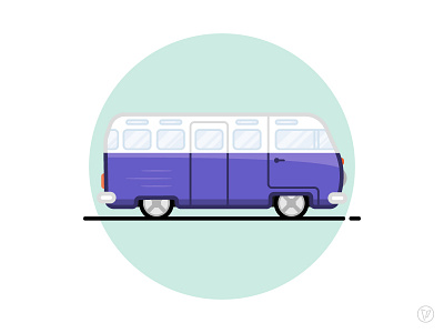 VW Kombi #3 illustrator kombi purple van volkswagen vw
