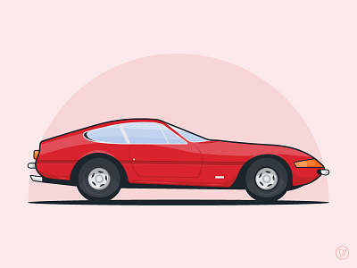 Ferrari 365 GTB/4 "Daytona" adobe illustrator car daytona ferrari illustration