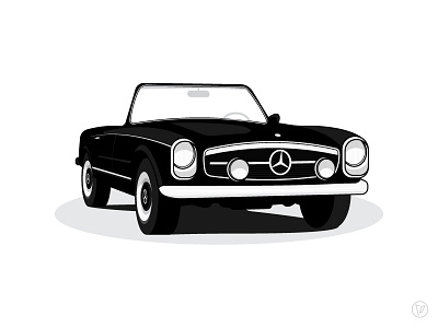 Mercedes 280SL 280sl car classic cars illustration mercedes