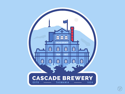 Tasmania Patch - Cascade Brewery badge cascade brewery illustrator patch tasmania