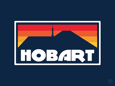 Hobart, Tasmania australia badges hobart illustrator mountain tasmania world