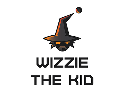 Wizzie The Kid // Logo Design black brand branding gamer gamer logo glow glowy gradient gradient logo hand drawn logo logo design orange red typographic