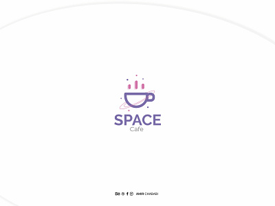 Space Cafe app arabic arabic logo art brand branding cafe design flat identity illustration illustrator ios lettering logo minimal type ui ux vector