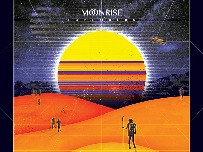 Moonrise Explorers 2 digital art illustration planets sci fi space space travel spaceship