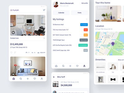 Real Estate App Yurtah android app apartment app brokers detail page detailpage home home page homepage new york real estate realestate ui ux ux ui