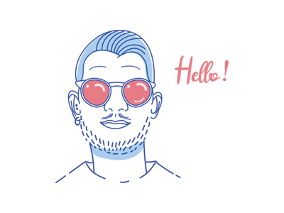 Portrait avatar character draw face hello illustration photo picture portrait self portrait sunglasses vector