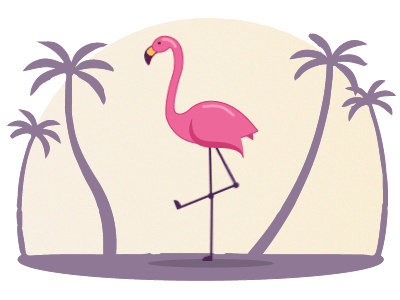 Flamingo animaiton avatar character draw flamingo gif illustration picture portrait sunset vector walk