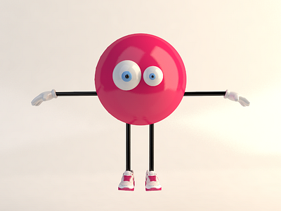Mr BubbleGum 3d avatar ball c4d cartoon character character design designer eyes nike pink rigging