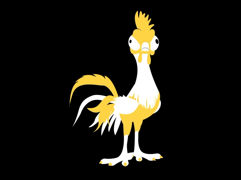 Heihei 2d animation after effect character chicken creative director flat heihei illustration moana motion motion design poo rooster shit