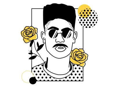 N O . G E N D E R rose gay sunglasses man drag no gender lipstick portrait motion art art direction motion design motion draw animation gif after effect 2d animation vector character illustration