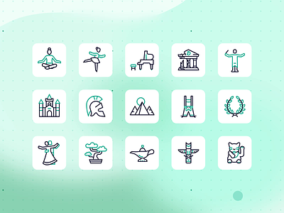 Culture Icon Group animation design icon