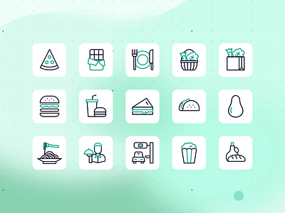 Food Icon Group 2d animation animation design icon illustration svg animation