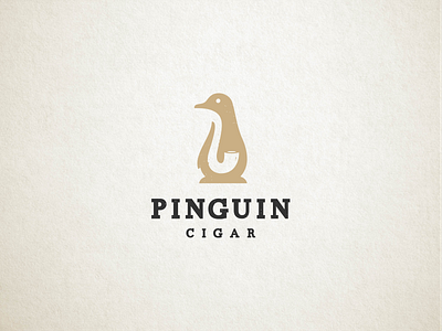 penguin and smoking pipe bird logo mark minimal penguin pipe simple smoking symbol