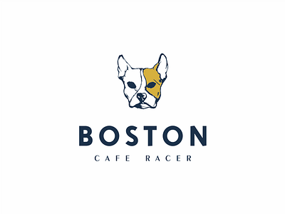 Boston animal cafe coffee design dog graphic logo symbol