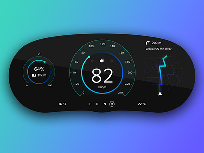 Electric Car Dashboard - UI Weekly Challenge s02w04