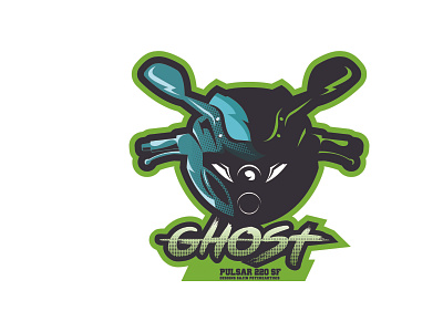 GHOST | Customized Pulsar 220 Sticker Design bikersgroup biking branding icon illustration mascot mascot character mascot design mascot logo mascotlogo typogaphy vector