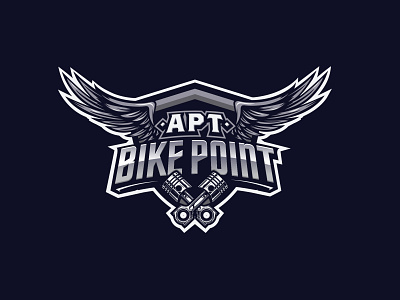 APT BIKE POINT | Bike servicing | Logo bikersgroup bikeservicepoint biking branding icon illustration logo mascot mascot character mascot design mascot logo service centre typography