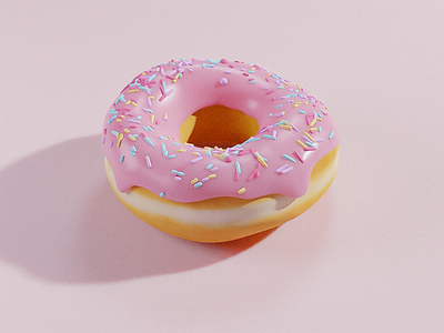 Donut 🍩 3d 3dartart 3dmodel 3dmodeling 3dpainting 3dsmax blender blender3d digitalart donuts donuts🍩 instaart pastelaesthetic pink quarantine sculpting