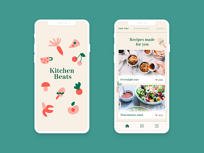 Kitchen Beats app cooking app illustration recipe app