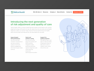 Vatica Health - WordPress Website Development agency animation design development digital health hospital illustration minimal web website website design wordpress