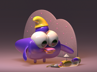 Build something special 3d bird branding build c4d character cinema 4d cinema4d editorial geometric hat illustration render still life texture