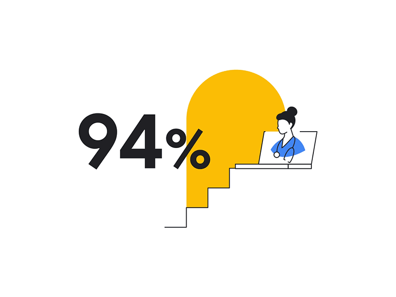 Google Cloud Next telehealth stat illustration after effects animation branding character digital doctor editorial illustration medical motion stairs stat telehealth typography