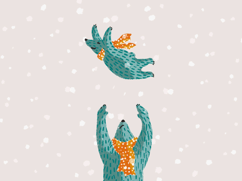 Bear buds after effects animation bear branding buds character design drawing editorial holiday illustrated illustration motion nyc procreate scarves sketch snow texture winter