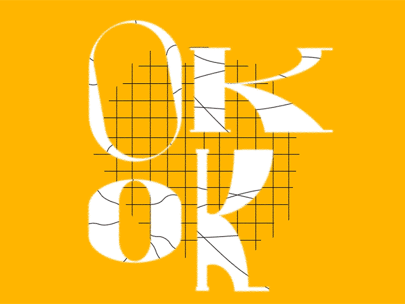 OK OK! after effects animation branding character design editorial font grid hand illustration kinetic lettering loop looping motion ok texture type typography variable
