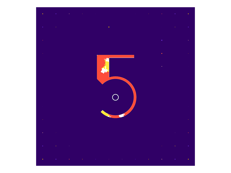 5 Years 5 after effects animated animation branding character design five font illustration kinetic loop motion number pattern texture type typography vector years