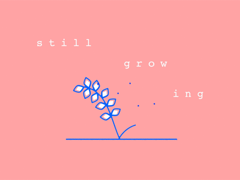 Still growing 2d after effects animation branding editorial grow growing illustration illustrator kinetic leaves line loop motion nyc plant texture typography ui vector