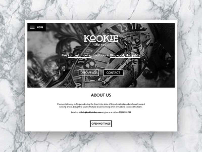 Kookie Tattoo landing page