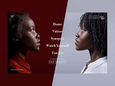 Official Site for Jordan Peele's Us - Menu clean design layout menu minimal movie official website site design synopsis type typogaphy typography ui ux visual web web deisgn website