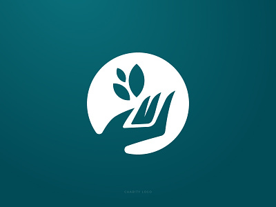 Giving is Caring charity design giving hand leaves logo