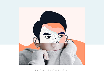 Iconification gentle colors graphic design iconification illustration man photo