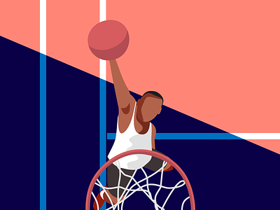 Basketball Player athlete ball basketball illustration player playing field
